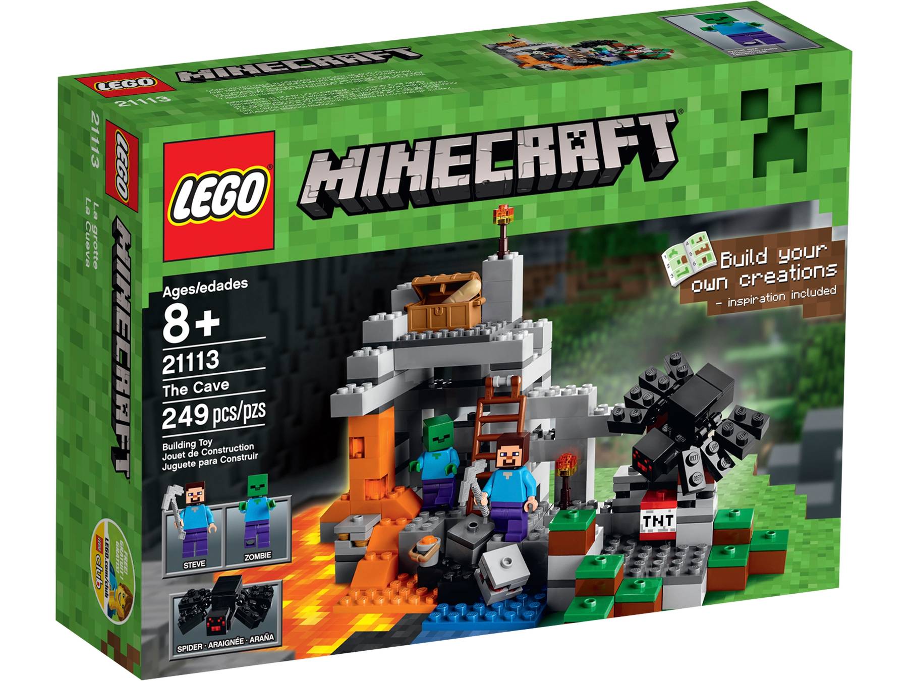 Doos LEGO Minecraft De Grot (21113)